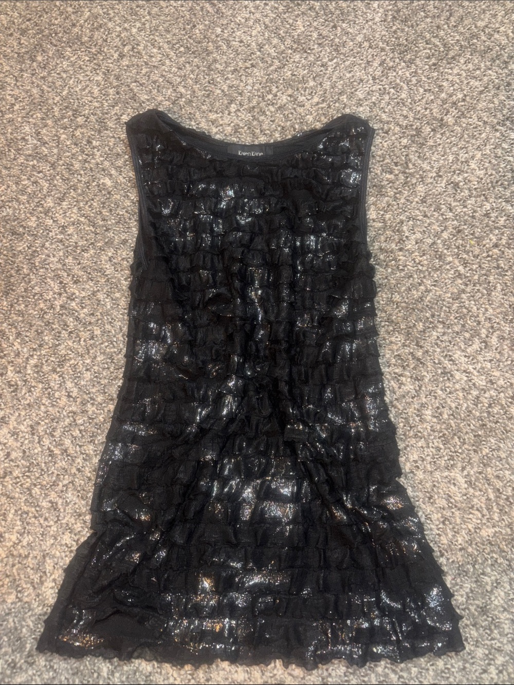Karen Kane Black Ruffle top